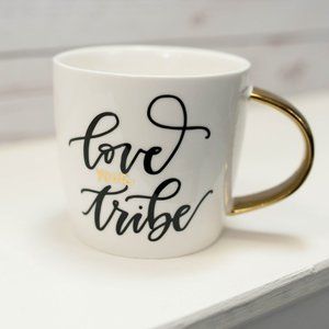 CLOSE OUT SALE! 'Love Your Tribe' Gold Handle Coffee Mug